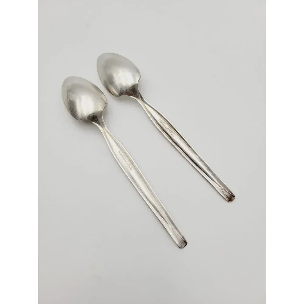 WM Rogers Mfg. Co 1950’s Grapefruit Spoons Set Of 2 Concept Pattern Art Deco
